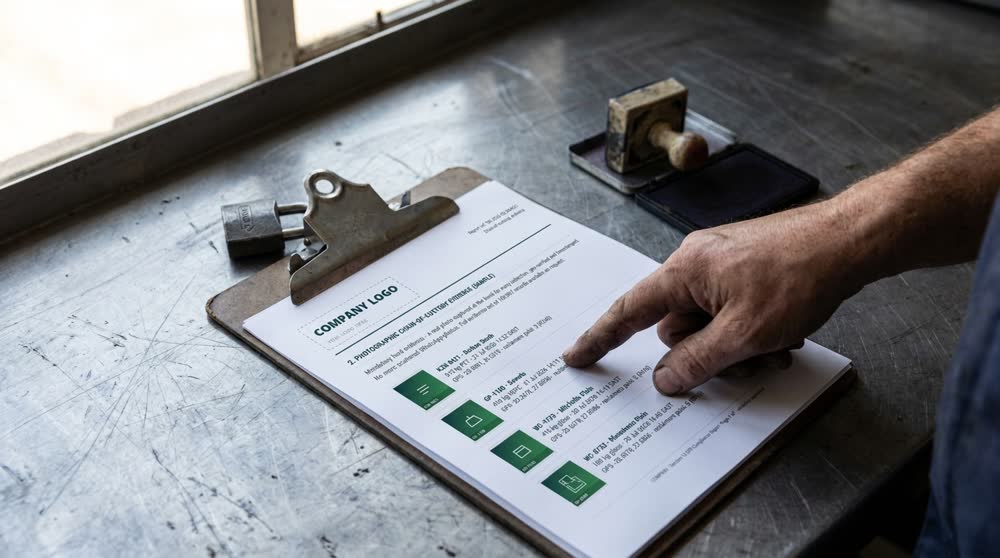 Signed chain-of-custody evidence on a printed EPR report